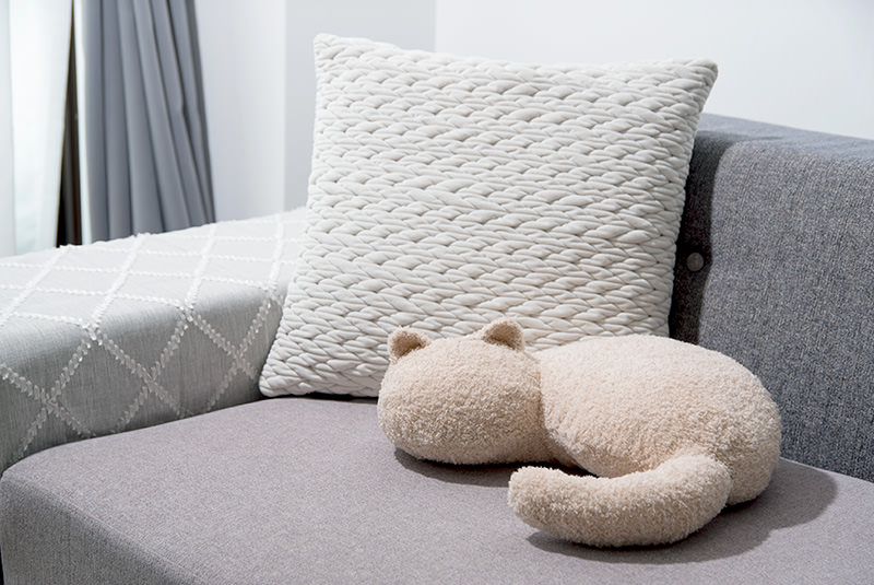 ソファの上に置いたミャウマミー