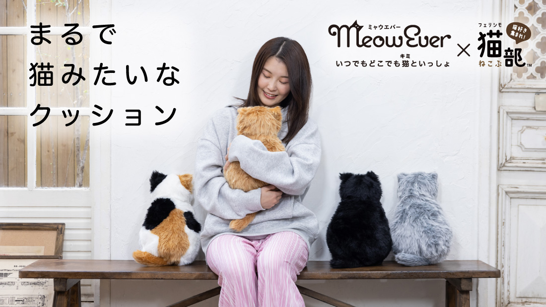 まるで猫みたいなクッション「MeowEver×フェリシモ猫部」いつでもどこでも猫(キミ)といっしょ